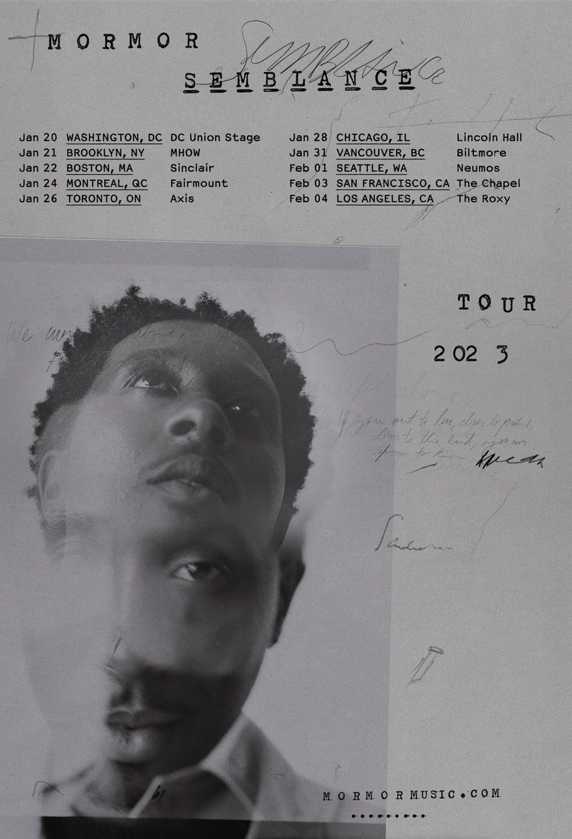 mormor's tweet photo. It’s been a long time coming but I’m excited to say that the Semblance Tour kicks off this January. I’m looking forward to seeing each and every one of you!! Sign-up now to get a presale code on my site!! Presale starts Weds, 9.28 @ 10AM ET. 

Link in bio

🖤 https://t.co/MMwXaEXfTw