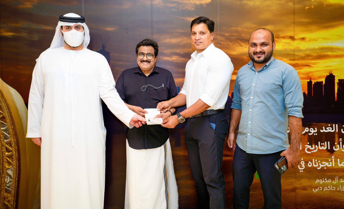 Honoured to receive the 10-year UAE Golden Visa.