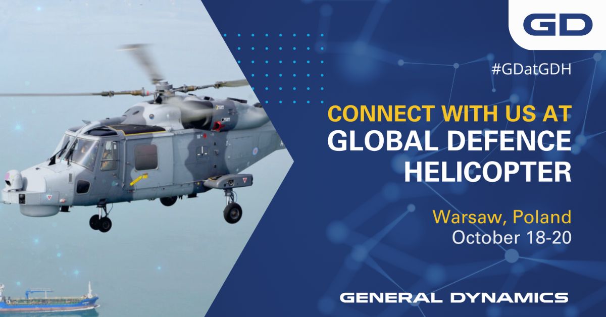 ⏲️The clock’s ticking, which means we’re a month closer to attending this year’s Global Defence Helicopter exhibition hosted by the @Defence_Leaders in Warsaw, Poland, from Oct. 18 – 20. We can’t wait to showcase our latest air & naval solutions. See you there. #GDatGDH