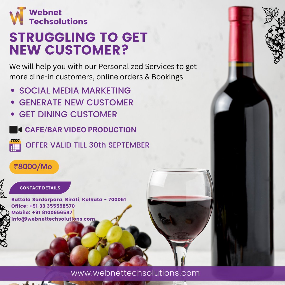 Webnet2022's tweet image. Webnet Techsolutions, the best bar marketing solution. Webnet Techsolutions, is a Marketing Agency, which provides top class service to our client.

Contact us @
webnettechsolutions.com/copy-of-social…

  #DIGITALMARKETING #SOCIALMEDIAMARKETING #8K