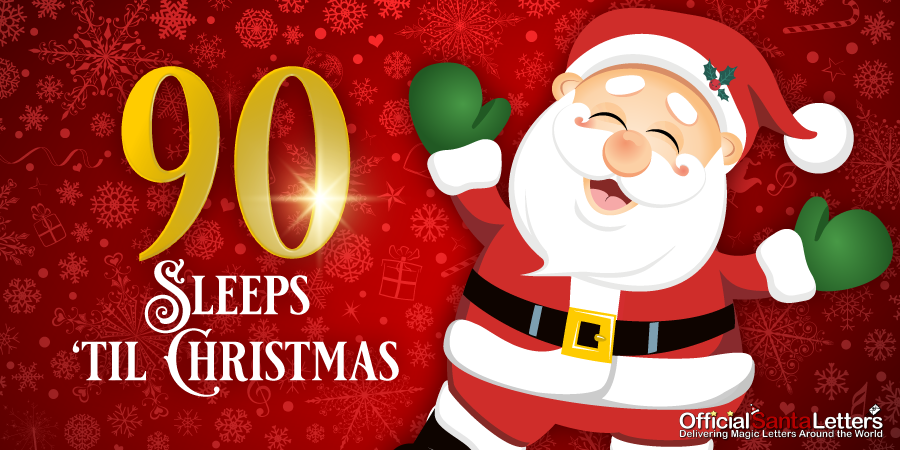 OfficialSanta's tweet photo. HoHoHo! 
ONLY 90 SLEEPS 
'TIL CHRISTMAS! 🎅✨
#CountdowntoChristmas
https://t.co/VLmmie8O1i https://t.co/4Xa5dhRDPN