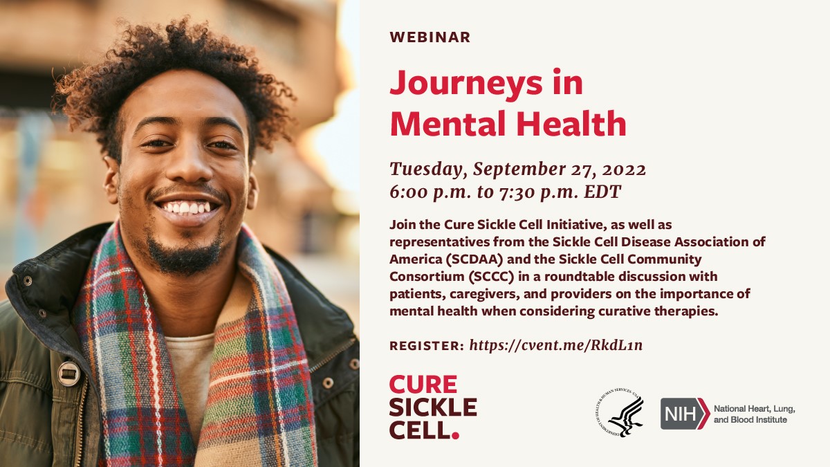SickleCellMI's tweet photo. Taking place tomorrow! "Journeys in Mental Health", have you registered yet?

If not, just click this link, https://t.co/UEnrRnCV32. 

Dr. Shurney is moderating this event. It's going to be great! See you tomorrow at 6pm!

#sicklecell #sicklecellawareness #scdaa https://t.co/QzQAJSXAGp