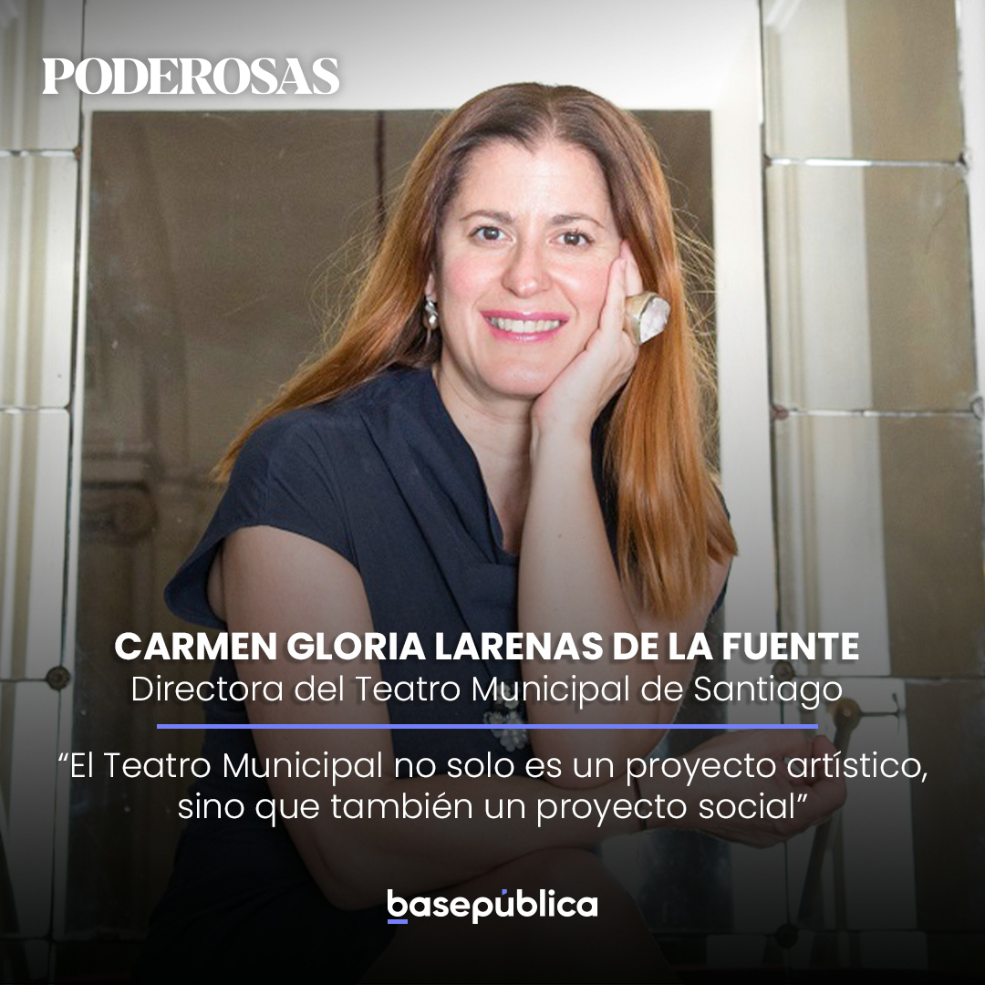 basepublica's tweet photo. 🟣 #Poderosasbp | Por primera vez en su historia, el Teatro Municipal de Santiago tiene a una mujer como directora. Esta semana saludamos a Carmen Gloria Larenas por la impronta que ha mantenido en sus 3 años dirigiendo el Municipal, acercando la cultura a todos y todas. 👇 https://t.co/xLWKMDKHqJ