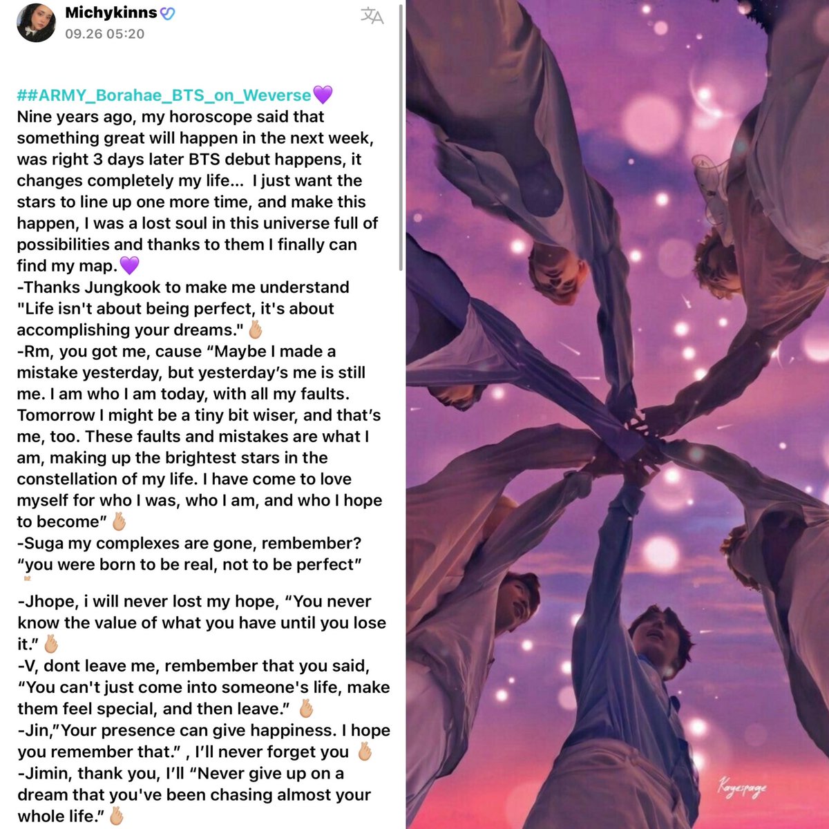 Michykinnss's tweet photo. #ARMY_Borahae_BTS_on_Weverse💜 @weverseofficial https://t.co/V7oTcA6HXn