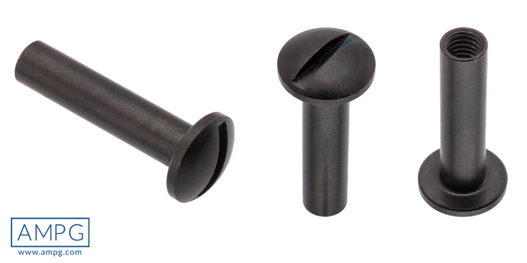 AMPG_USA's tweet photo. These #BlackOxide 316 Stainless Steel Slotted Truss Head #BindingPosts sit flush on either side of the surfaces being fastened.  The #SexBolt can be combined with its matching mating machine screw to secure the components being fastened. #SlottedHeadBarrel https://t.co/hJ24IpB5V9
