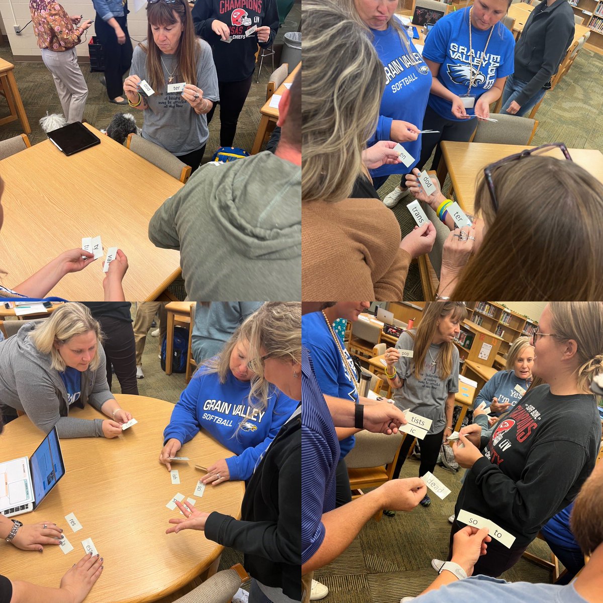 aharrison_teach's tweet photo. Middle school ELA and social studies teachers participating in a walkabout words activity using vocabulary related to the bubonic plague. #GVEaglePD @GV_Schools @KCliteracylady @StevensonjwJ @abbyseymour_kc https://t.co/Cwzn73jyaP
