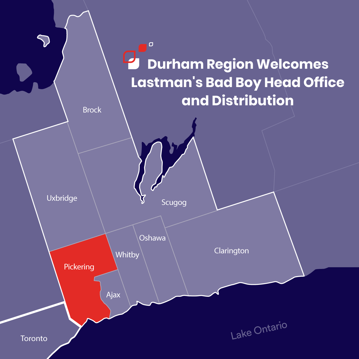 Welcome to #DurhamRegion, <a href="/LastmansBadBoy/">Lastman's Bad Boy</a>! In case you missed the announcement late on Friday, the relocation of Lastman's head office and distribution centre will bring over 200 new jobs to <a href="/CityofPickering/">City of Pickering</a>. Read more: newswire.ca/news-releases/…
<a href="/InvestPickering/">Invest Pickering</a> <a href="/investontario/">Invest Ontario</a>