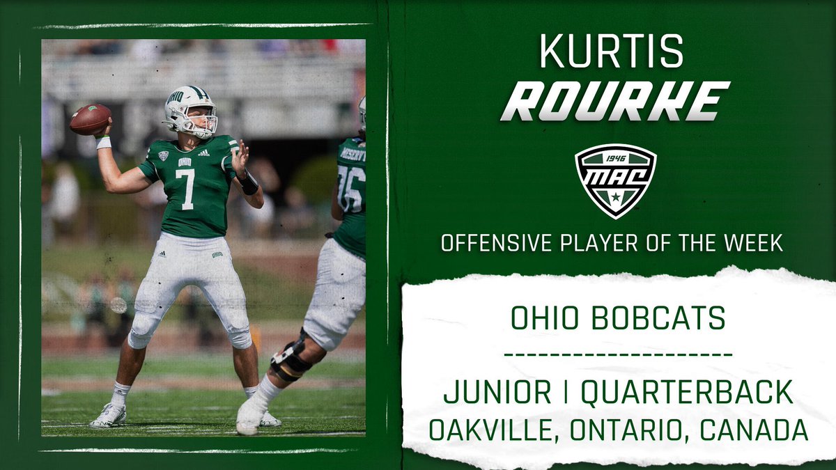 Ohio’s @Kurtis_rourke7 broke his career pass attempts record (50) & pass completions (41) , while matching his career passing TDs (4). He also set a new single-game program high with 537 passing yards. #OUOhYeah | #MACtion