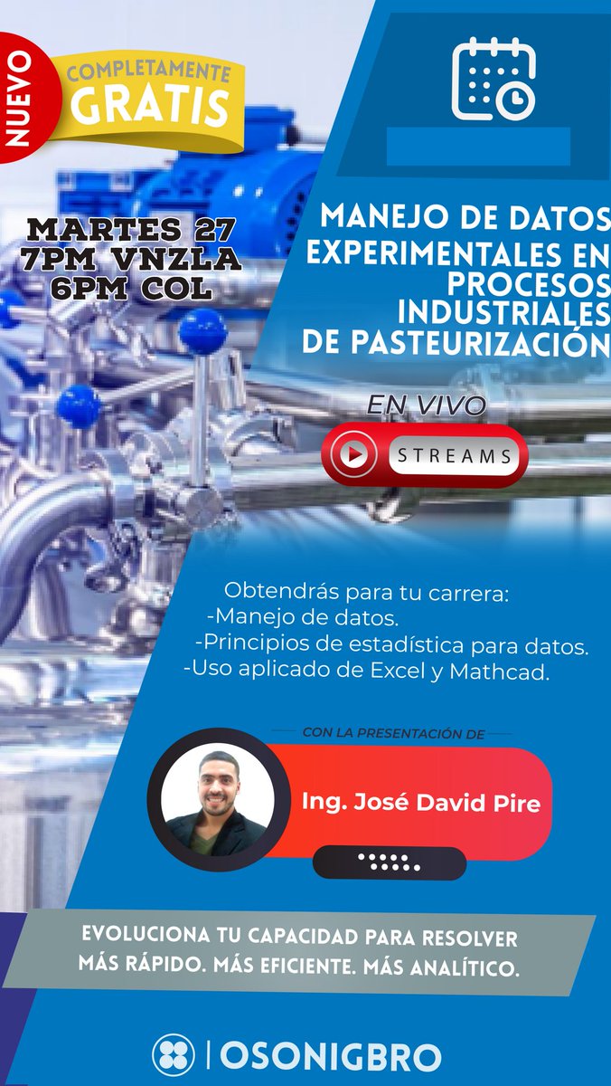 osonigbro's tweet photo. Osonigbro te invita a un nuevo espacio de aprendizaje y crecimiento personal! MAÑANA! 
INSCRÍBETE Y VIVE LA EXPERIENCIA! 
https://t.co/KRNLCDqoaj

MATHCAD VS EXCEL
#activateconosonigbro #cursos #tutorial #Excel #mathcad #IngenierosPorVenezuela #ingenieria @centroeiq20 @CIVoficial https://t.co/ezsTyDDqNN