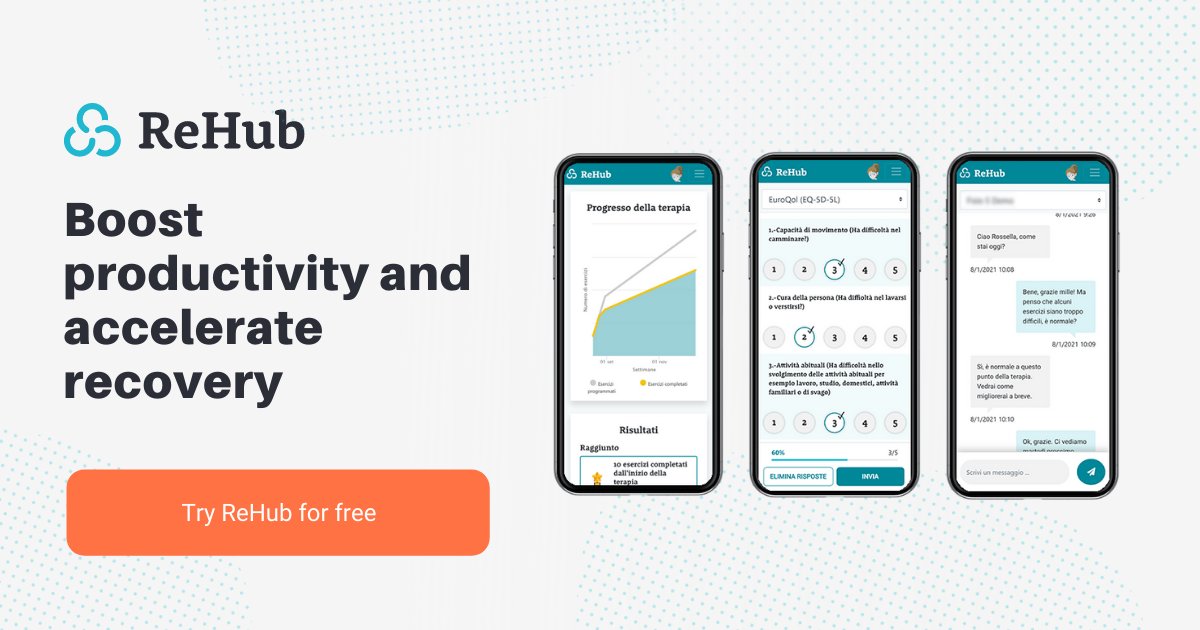 📲 Using only the patient's camera, #ReHub monitors patient movement providing real-time biofeedback. Try it for free and discover what ReHub can do for your #rehabilitation service! 👉 eu1.hubs.ly/H01Q9230 #telerehabilitation #digitalhealth