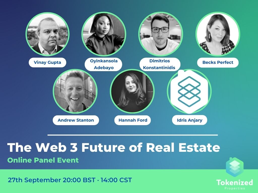 Interested in buying physical property as an NFT and learning how smart contracts are replacing the traditional investment process? 

Join us tomorrow for our exclusive online panel event. Register for free through the link: bit.ly/3SwiVRN