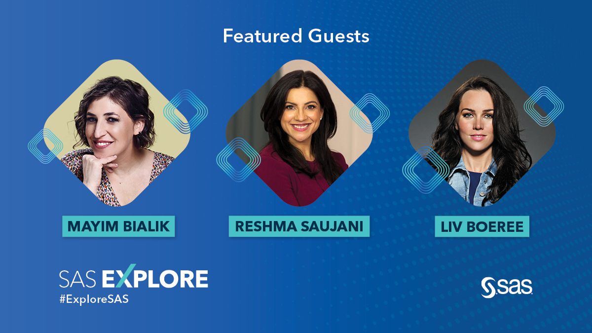 Our featured guest line-up is well worth tuning in for. 🤩 Join me at SAS Explore EMEA to get inspired by Mayim Bialik, Liv Boeree, and Reshma Saujani. #ExploreSAS 2.sas.com/6019MkMO7