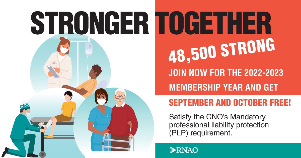 For a limited time, you can experience all of the benefits of an RNAO membership for FREE, including #PLP.

Sign up for the 2023 membership year &amp; get free membership (valid until Oct. 31, 2022): join.RNAO.ca

<a href="/DorisGrinspun/">Dr. Doris Grinspun 🇨🇦 RN, PhD, FAAN, O.ONT</a> <a href="/ClaudetteHollow/">Claudette Holloway</a> <a href="/MorganHoffarth/">Morgan Hoffarth</a>