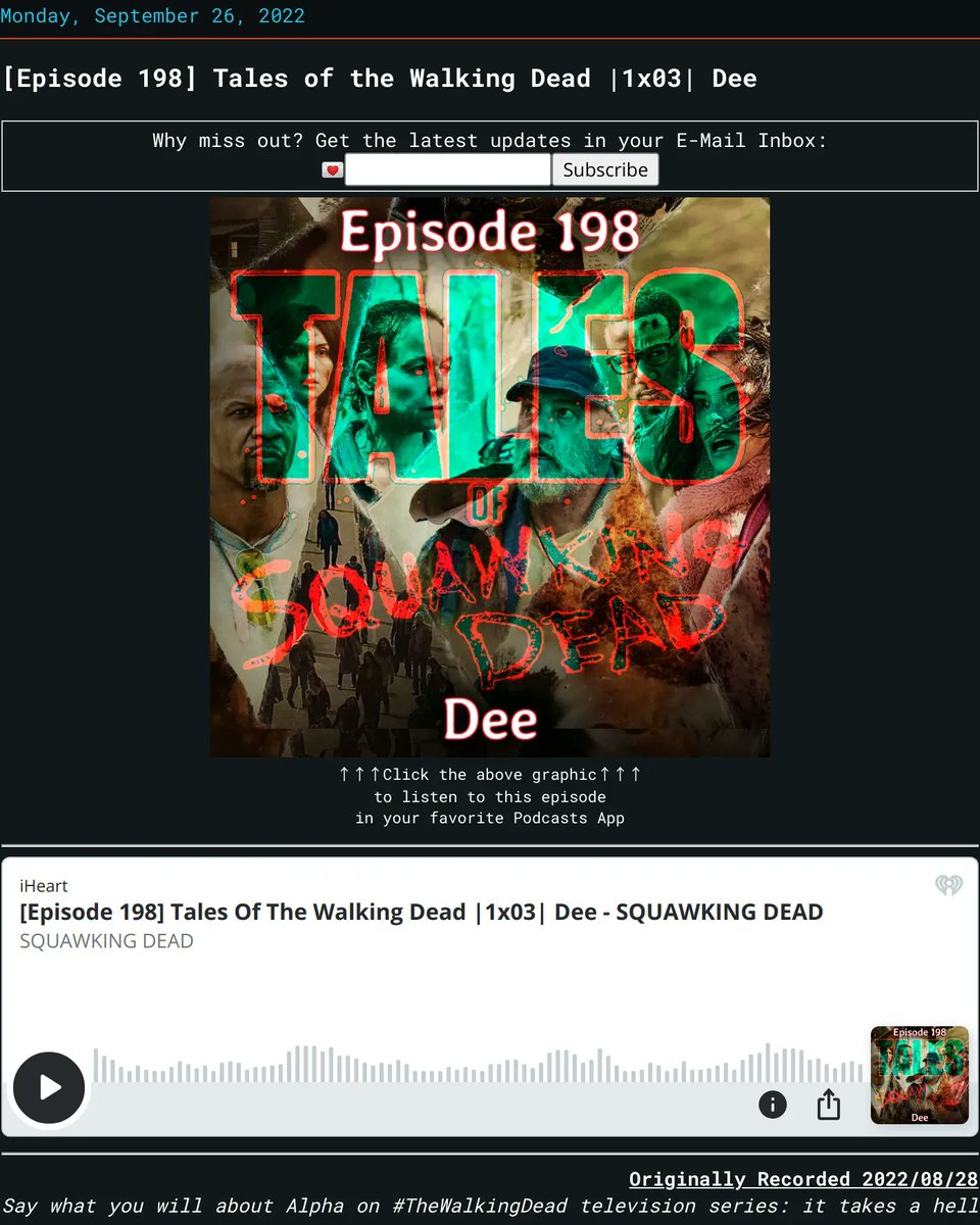 SQUAWKING_DEAD's tweet photo. 📝NEW📜#BLOG 📓#POST 

📰[Episode 198] #TalesofTheWalkingDead |1x03| Dee

✍➡ https://t.co/18EKmXAxlo 

#TalesOfTWD #AlphaTWD #LydiaTWD #MadisonClark #TellTalesTheWalkingDead #TheWalkingDeadGame #TWDGame #BetaTWD #TWDU #TWD #TheWalkingDead #WalkingDead #TellTalesTWD https://t.co/LDSQ2CzVJx