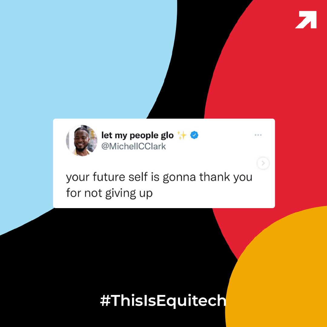 And once you connect with the UpSurge and #equitech community, there’s an entire network of people who will not only help you, they are not going to let you give up. Link in bio for all the ways you can reach out to us. You got this. #baltimore #equitech #thisisequitech