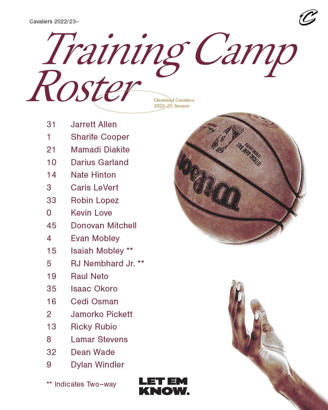 Cavaliers outlet 21 roster