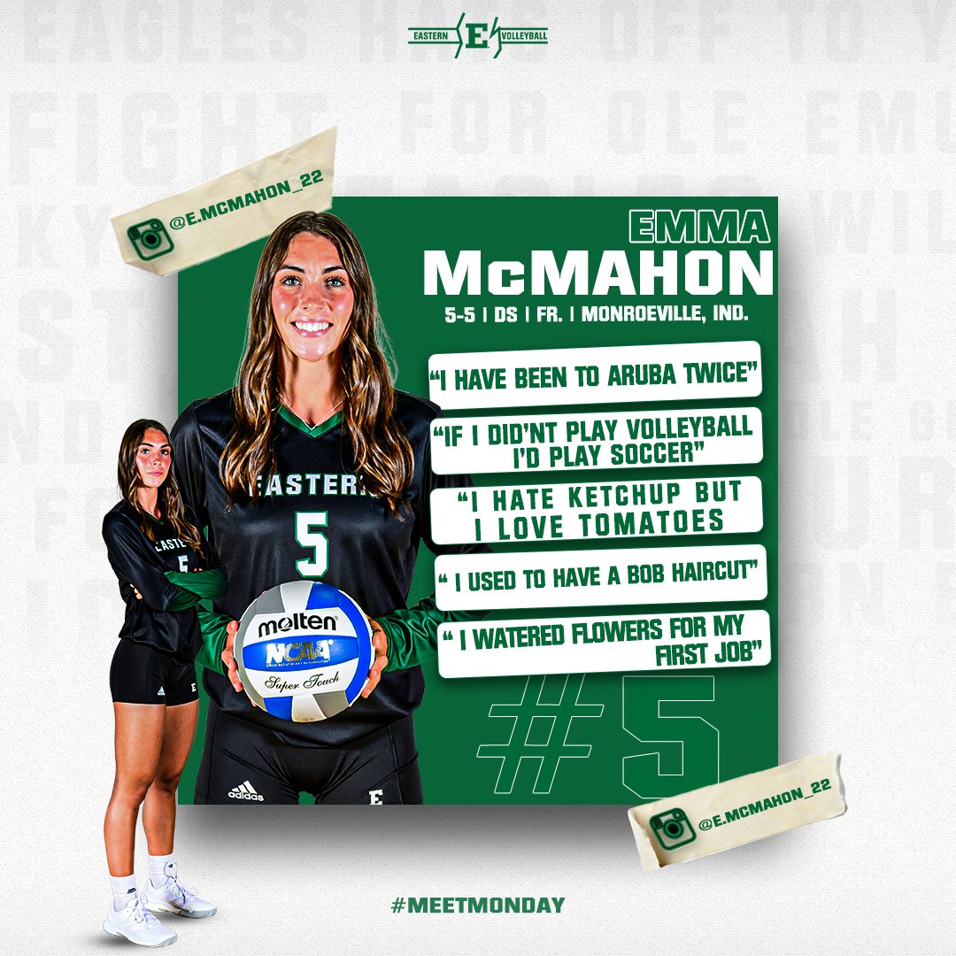 EMUVolleyball's tweet image. 🤝 MEET MONDAY

Getting To Know The Team... 🦅

🏐Emma McMahon

#EMUEagles | #MeetMonday