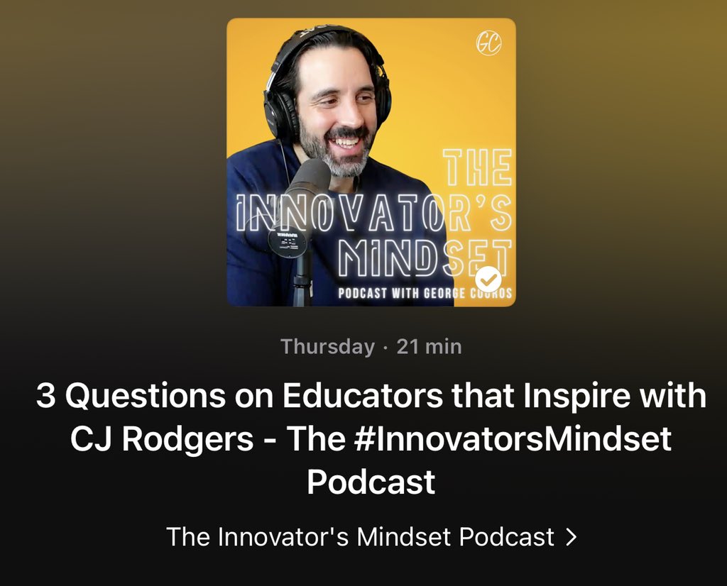 Big shout out to <a href="/gcouros/">George Couros</a> for sharing his platform and allowing me to show appreciation to those folks who continue to pour into me.  Check it out and let me know what y’all think.  Appreciate and Love Y’all!  #keeppouring

youtube.com/watch?v=WkXCYT…

podcasts.apple.com/us/podcast/the…