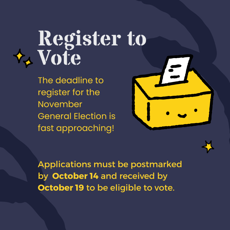 knglibrary_ny's tweet photo. The deadline to register for the November General Election is fast approaching!

Applications must be postmarked by October 14 and received by October 19 to be eligible to vote.

Pick up an application here at the library or check your registration here: https://t.co/oj0pTUtJJV https://t.co/zOz70dPzfk
