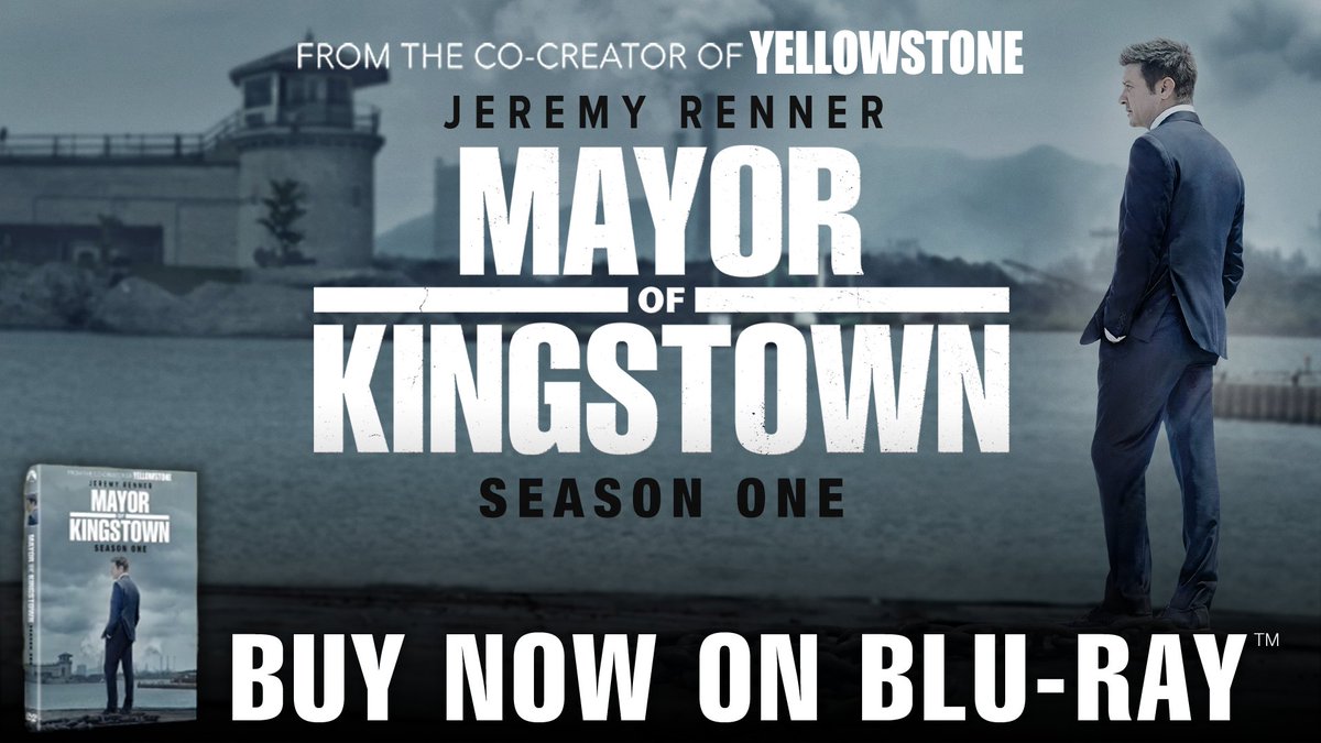 1025TheGame's tweet photo. #MAYOROFKINGSTOWN Season 1 is now on Blu-ray & DVD! From #TaylorSheridan, the co-creator of #Yellowstone, #JeremyRenner, #DianneWiest & #KyleChandler star in the must-have collection, packed with special features including deleted scenes & more. From #ParamountHomeEntertainment https://t.co/bNIJODMrHC