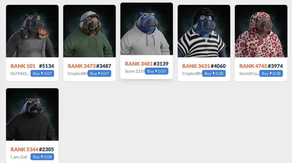 These are the FINAL 6 Hippos out of 25 on our hippo hitlist! Once these are sold we will draw a raffle to win 0.1 ETH for anyone who bought one! We can't wait to find out who is winning! #NFTCommunity #NFTGiveaways #NFTsales opensea.io/collection/hho…