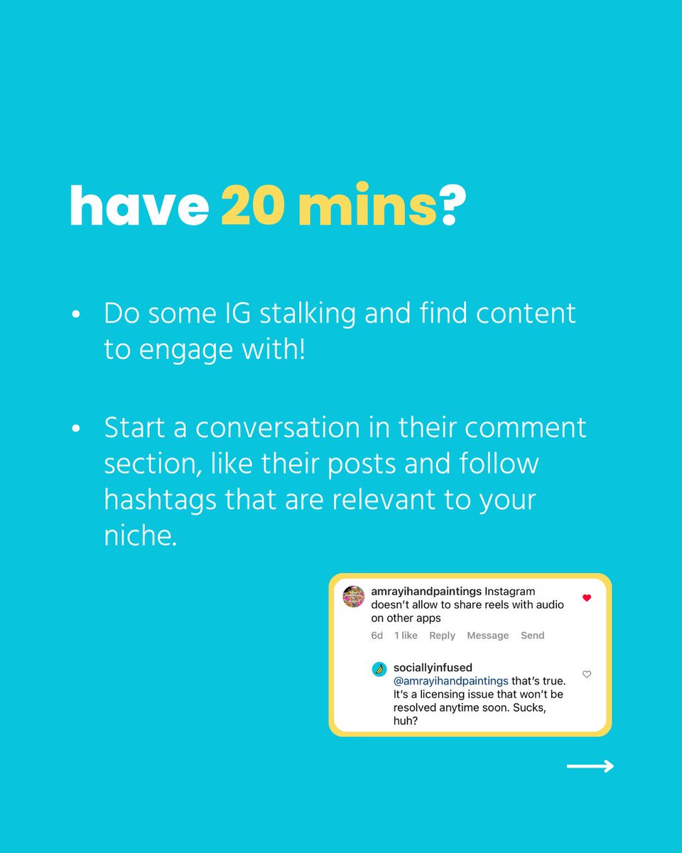 SociallyInfused's tweet photo. Short on time? You can still grow on Instagram.

Our secret? 🤫 We only open the app with purpose. 

Engage with creators, respond to comments - just don't mindlessly scroll. 

#instagrammarketingtips #socialmediamarketing #socialmediamarketingtips #instagramstrategy #igstrategy https://t.co/G03CkcymXd