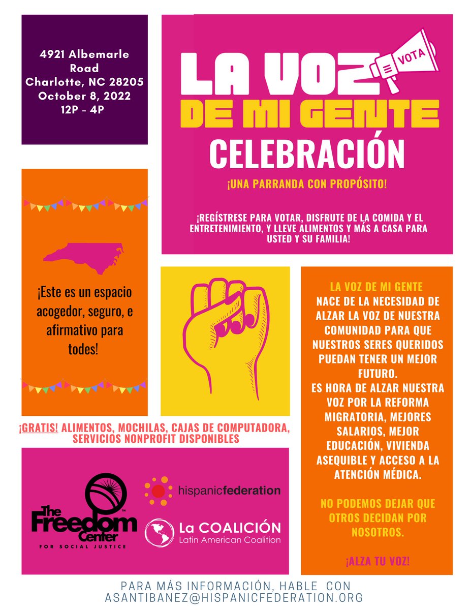 ¡Una parranda con propósito!🙌🏼 Este proyecto nace con la necesidad de alzar cada una de las voces de nuestra comunidad. No dejes que otros decidan por ti 🙌🏼 Para más información, comuníquese con asantibanez@hispanicfederation.org