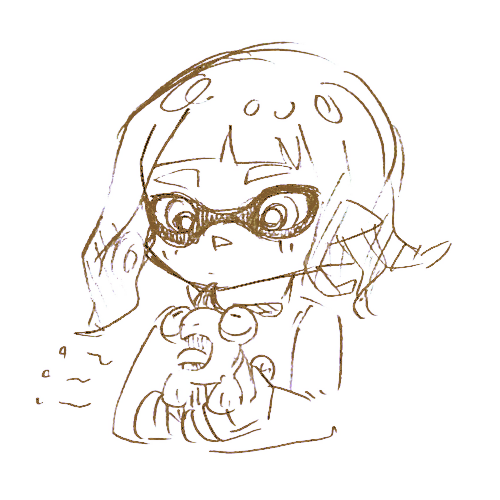インクリング ,イカガール(スプラトゥーン) 「イカ描くのむずくない? というかコジャケちゃんが描きやすすぎる 」|🫓🥛🪬🍕🥒花蓮🥒🍕🪬🥛🫓のイラスト