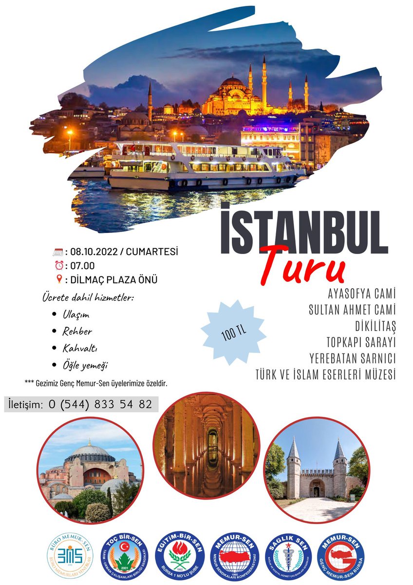 📣KADİM ŞEHİR İSTANBULA GİDİYORUZ

Geçmişten aldığı güçle geleceğe yüren bir gençlik hareketi olarak tarihimizi nesillere aktarmak amacıyla İstanbul’a gidiyoruz. 

Genç Memur-Sen üyelerimize özel bu gezimizde yerinizi almak için geç kalmayın!😊

“GENÇ MEMUR-SEN VARSA HAREKET VAR”