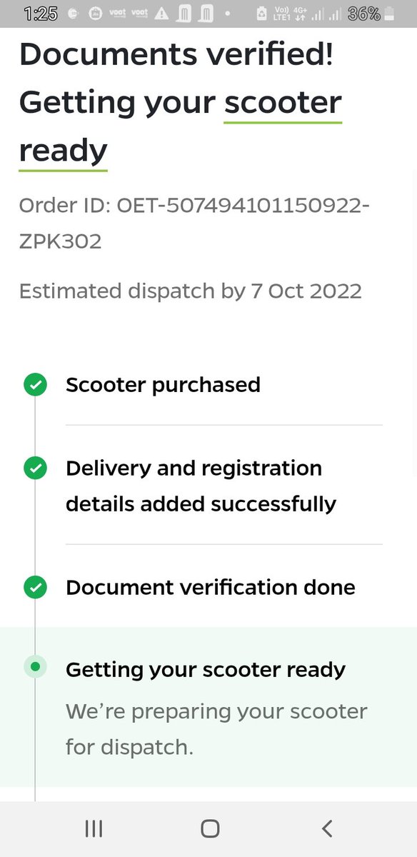 SinghVatan13's tweet photo. My Brother Booked His Ola on 18 but till now from date of booking only this window showing its almost 8 days gone but no progress kindly look into this matter as he want delivery on 5th October @bhash @OlaElectric @akhandelwal https://t.co/ftdVHkjKwt