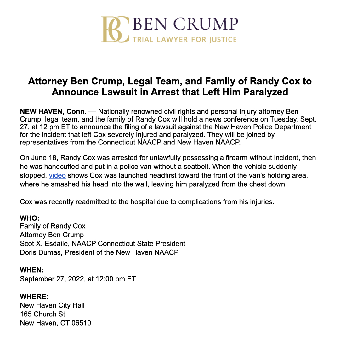 Ben Crump on Twitter "RT BenCrumpLaw MEDIA ALERT AttorneyCrump