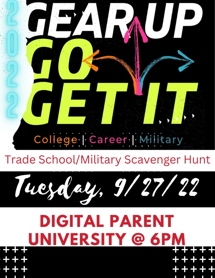 Celebrating National GEAR UP Week! 
College, career and military activities will take place on campus, all week long! 
#GEARUPWorks  #CHISD #WorkingTogether #CollegePrep
@Collegiate_CH <a href="/QuitaWhite01/">Marquita Rollins-Whi</a>
<a href="/Cedar_Hill_HS/">Cedar Hill High School</a> <a href="/mason_byron/">Byron Mason</a>                                
<a href="/BBakerCHISD/">Bonnie Baker</a>