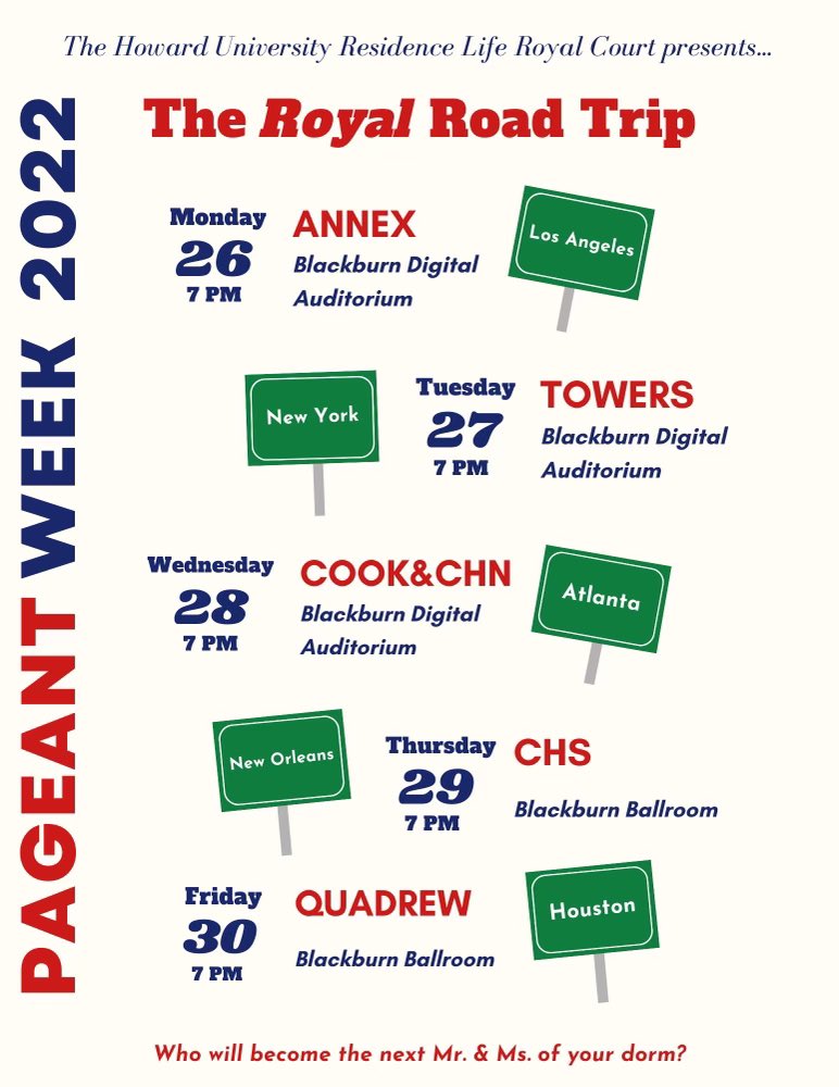 We’re going make this a week to remember! 2022 Pageant Week for Residence Life kicks off today <a href="/HowardU/">Howard University</a>. Who will be the next Mr. and Miss in our residence halls? Time will tell—and so will we! Be sure to check back with us.
#HowardUniversity #HBCU #HU