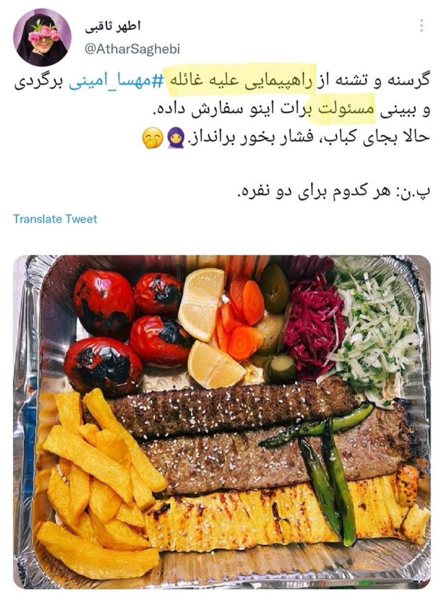 Naeempix's tweet photo. روبروی شما کسانی ایستادن که با یه پرس چلوکباب ناموسشونم میفروشن. 

#مهسا_امینی 
#MahsaAmini https://t.co/TDjIGxJ8mX