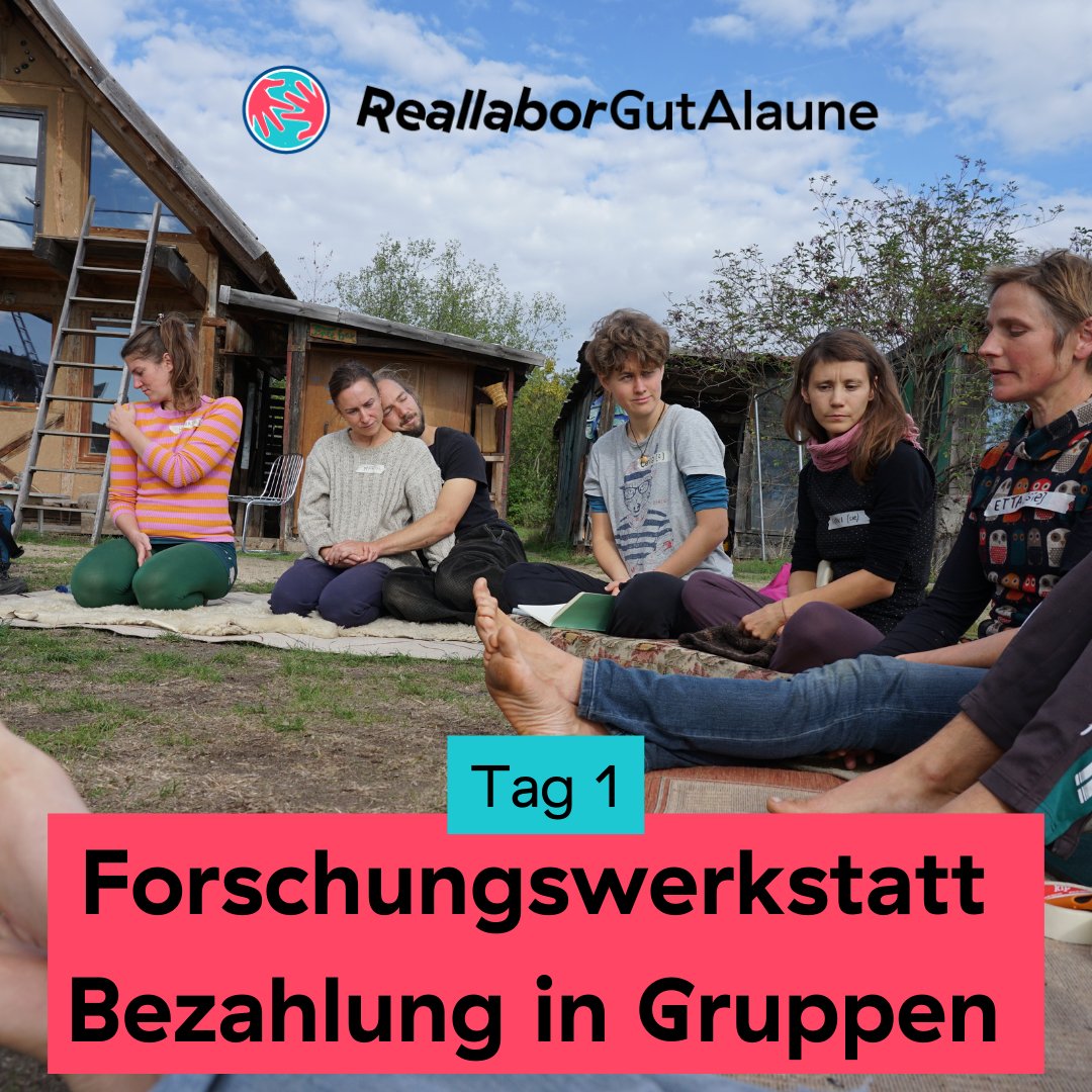 ReallaborGA's tweet photo. Erster Tag unserer Forschungswerkstatt zu bedürfnisorientierten Bezahlstrukturen, also der Frage, wie wir in unseren selbstorganisierten Gruppen die Tauschlogik von Arbeit &amp; Geld stärker entkoppeln können und Gehälter auf die Anforderungen der Beteiligten ausrichten können. https://t.co/aidDerRP0C