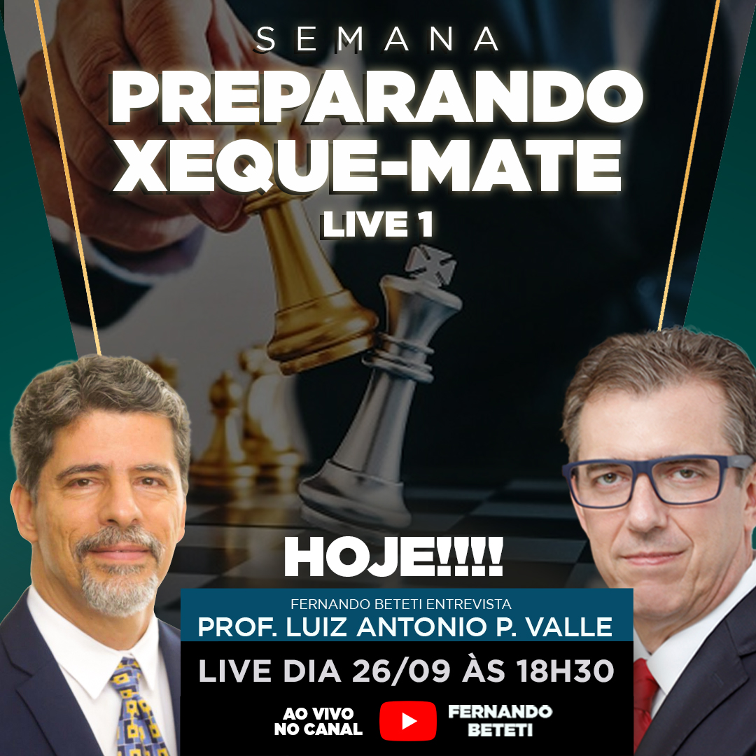 TUDO PRONTO PARA O XEQUE-MATE  PROF. LUIZ ANTONIO P. VALLE