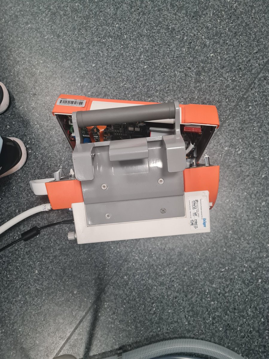 Broke apart after 4 foot drop while connected to a intubated patient (not my fault thank god)....STILL KEPT WORKING! #oxylog