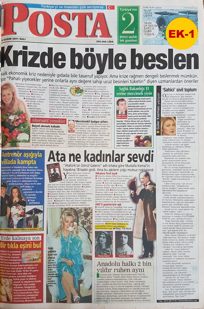 Bilin bakalım bu gazete basıldığında iktidarda kim vardı? 

Sayfada ayrıca "bonus" haber var 😏 Gören barnak kaldırsın.