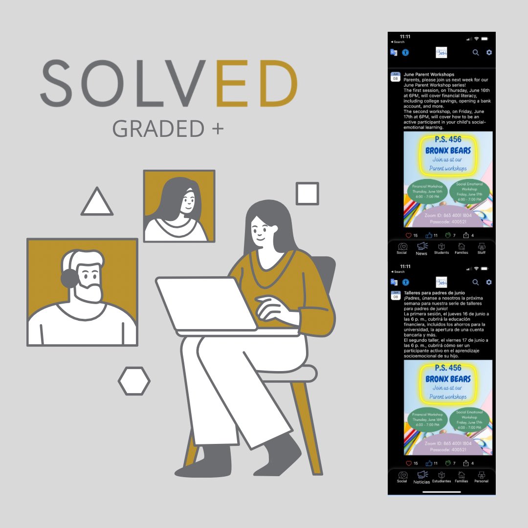 GradedPlus's tweet photo. Engage parents in their student’s work with the GRADED+ Dashboard! Communicate in any language and show the amazing process your students are making! #solvedconsulting #gradedplus #education #teachertips #teachertwitter https://t.co/wYOfvPJLUh