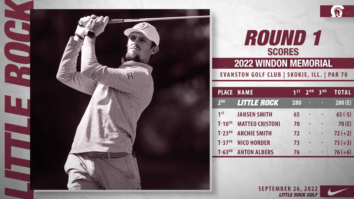 LittleRockMGOLF's tweet photo. 18 holes in the books and your Trojans sit second after an even-par 280.

@jansensmithgolf leading the way with a 5-under 65, sitting atop the individual leaderboard.

Round two is underway.

📊 : https://t.co/F0xzQzP5k0

#LittleRocksTeam https://t.co/ynLwXTRU49