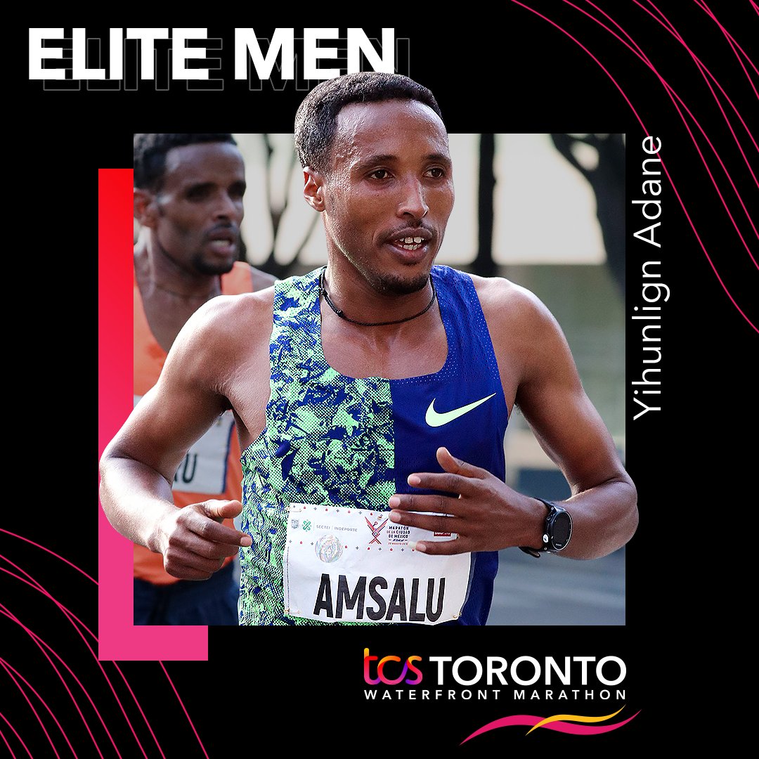 TOwaterfront42k's tweet photo. Ethiopian star Yihunilign Adane enters the TCS Toronto Waterfront Marathon with a stellar PB of 2:05.53. He wants to better that mark by achieving a #TOWaterfront42K course record on Oct 16th, and we can't wait to watch! 

Learn more by visiting our blog: https://t.co/btilLgZ3yR https://t.co/yW5OlK7R0O