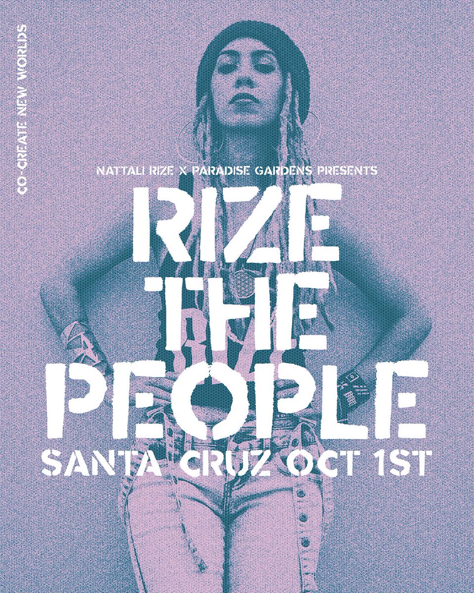 NattaliRize's tweet photo. RIZE THE PEOPLE 💜🌞💜🌞💜
It’s here… show week!!! 🙌🏽🤩
Pop Up Event 💃🏽
Ready Up Santa Cruz CA… we’re coming!!! ⚡️⚡️⚡️💜⚡️⚡️⚡️

#RizeThePeople #MusicTheHealer #RizeNations #OnePeople #OneFamily #Minori #Ancestree #ParadiseGardens https://t.co/6RIxAiZddj