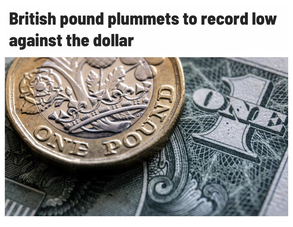 EarnYourLeisure's tweet photo. The British Pound has Dropped to a Record Low Level and is now almost Equal Value to the American Dollar https://t.co/866f5onnVK