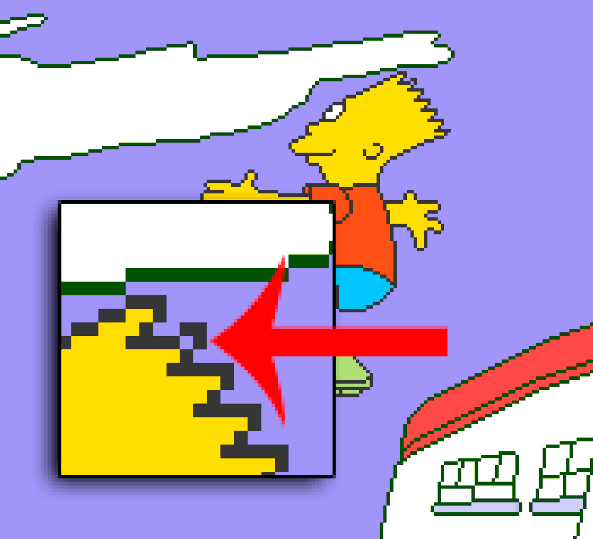 bitinkstudios's tweet photo. Oh my god, there's a missing pixel in the Simpsons Arcade game. 11,227 day patch please. https://t.co/3a7HomlK5q