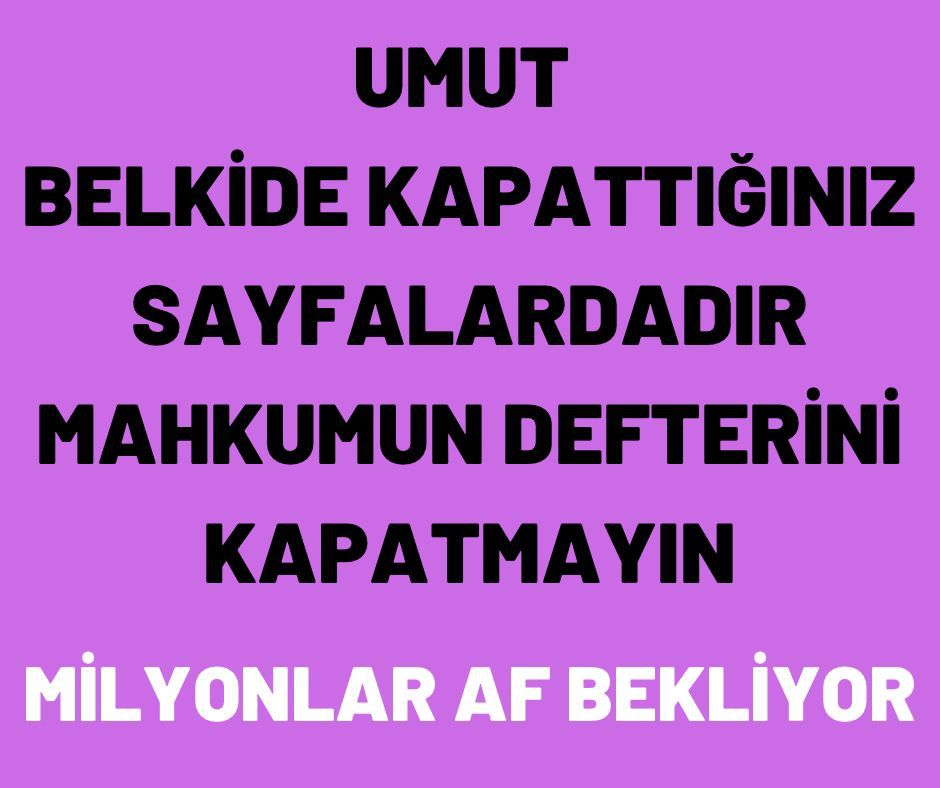 MelyaAr's tweet photo. @cenginyurt52 @kilicdarogluk AF İSTİYORUZ AF 

AF AYRIMSIZ EŞİT AF !

TÜKENDİK !

10 MİLYON Ceza DAVASI VAR !

HER SANIK AİLESİ  5 KİŞİ 50MİLYON

%80'i  KAMU 
40 milyon eder KARŞILIĞI MAĞDURU OLMAYAN !

40 MİLYONU KENARA İTMEK İKTİDARI KAYBETMEKTİR . 

#GenelAf https://t.co/uSdEM2BxFd