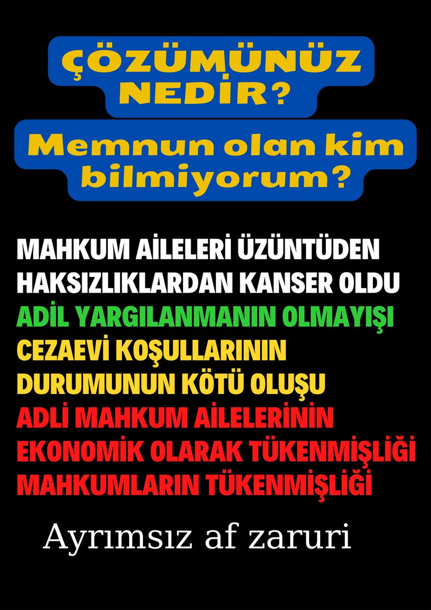 MelyaAr's tweet photo. @cenginyurt52 @kilicdarogluk Devlete karşı işlenen suçları 
Devlet affedebilir. Bu konuda iktidar ve muhalefet anlaştılar
Konuya adil yargılama üzerinden bakılması gerekir
Ergenekon davalarında müebbet ceza alanlar beraat etti. Onlara ceza veren Fetöcüler cezaevinde
#GenelAf https://t.co/fxamUOAdYL