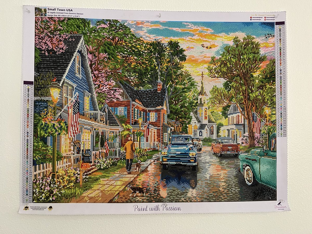 AKAdventures907's tweet photo. Finished.  Small Town USA.  #diamonddot #dreamerdesign #painting #hobby #art #paintwithpassion https://t.co/1buBhxTLkG