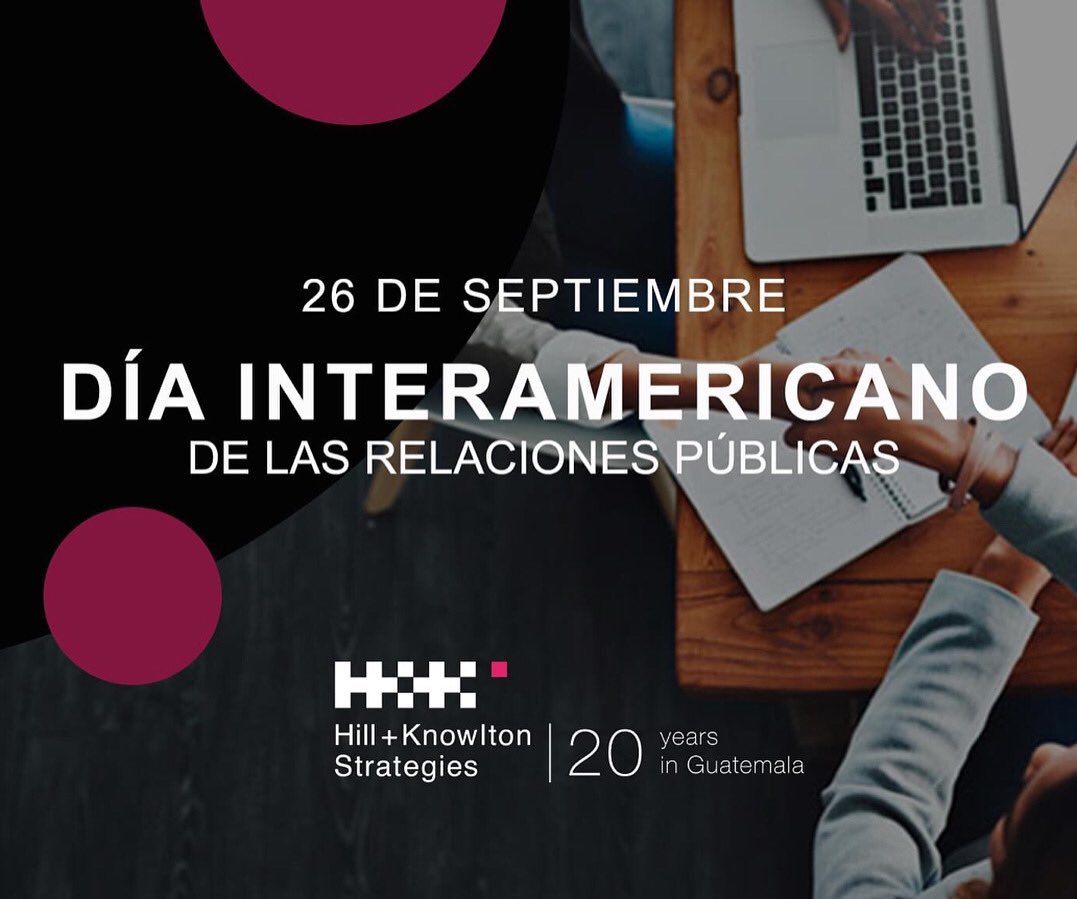 BursonGuatemala's tweet photo. Cada 26 de septiembre se conmemora el Día Interamericano de las Relaciones Públicas. De parte de Hill+Knowlton Strategies Guatemala, felicitamos a todos los colegas y profesionales de la comunicación estratégica.

#diainteramericano #PR #HKStrategies https://t.co/E1zWk1l7Md