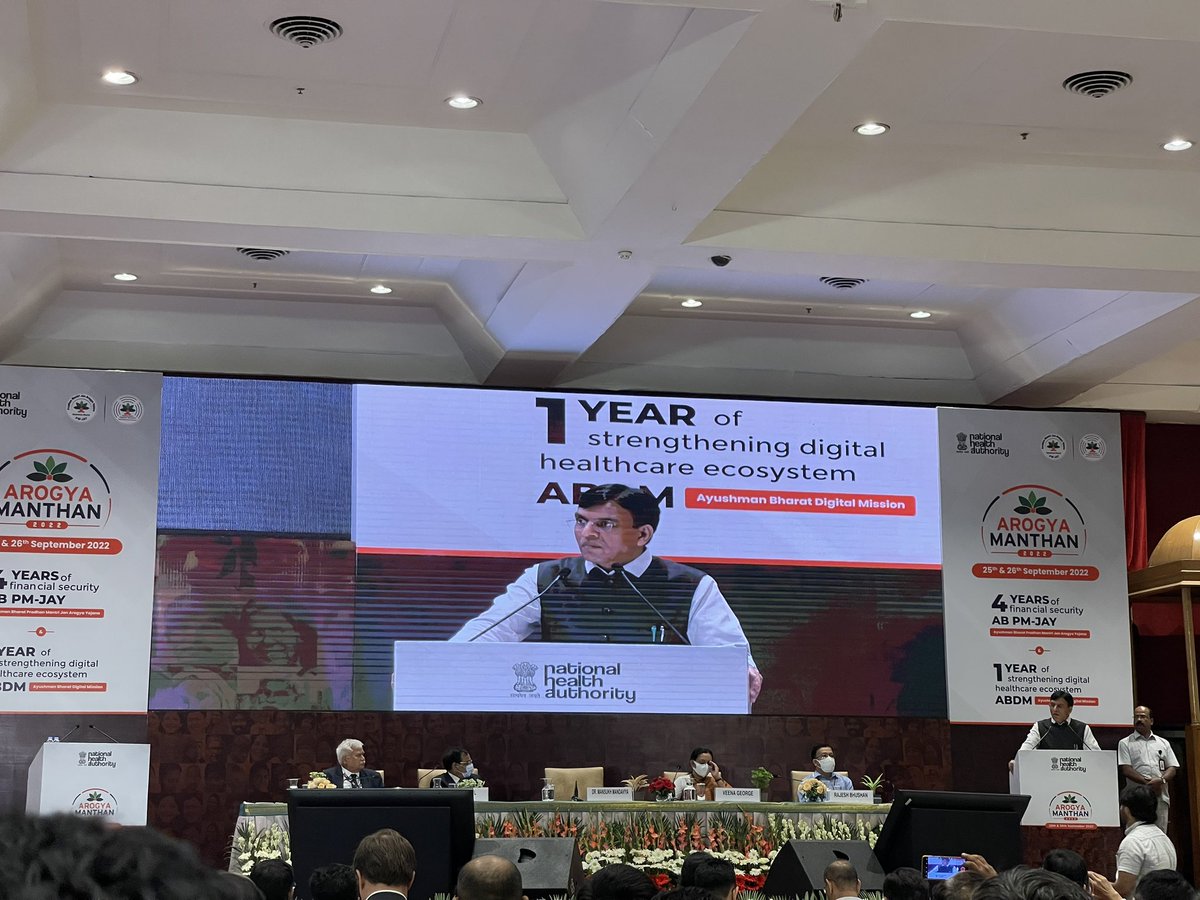 ksg91's tweet photo. It was great to connect with people from the industry and discuss, brainstorm and reflect on past 1 year of hardwork by all stakeholders for digitisation of health care. Thanks @AyushmanNHA for this event. #AarogyaManthan @plus91 @adityapatu @nrip https://t.co/yfEZGC5OV2