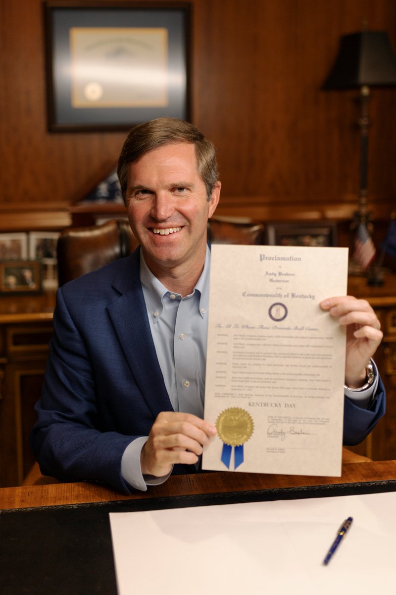 CEDkygov's tweet photo. Welcome to KenTRUCKy!

Today, @GovAndyBeshear designated Tuesday, Sept. 27, 2022, as KenTRUCKy Day to celebrate Ford’s 109-year history in the commonwealth and tomorrow night’s special reveal of the all-new Ford F-Series Super Duty® truck. 

Read more: https://t.co/3sERkstNKL https://t.co/kK1g7XXSPG